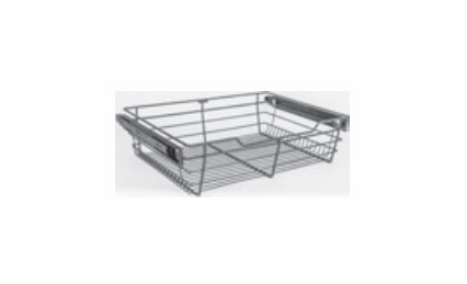 Habor White POB1-14236SN: Pullout Basket - Satin Nickel: RTA Kitchen Cabinet