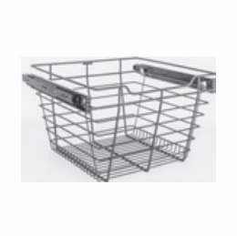 Habor White POB1-161711SN: Pullout Basket - Satin Nickel: RTA Kitchen Cabinet