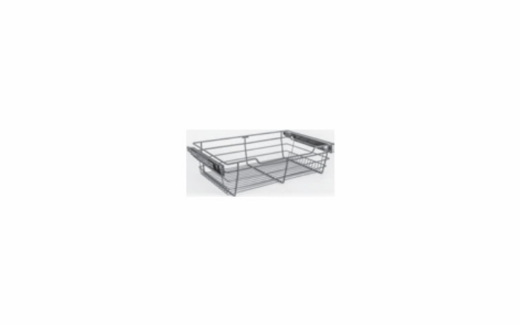 Habor White POB1-16236SN: Pullout Basket - Satin Nickel: RTA Kitchen Cabinet