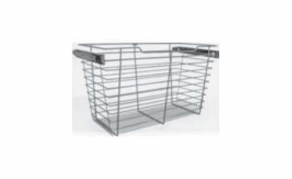 Habor White POB1-162917SN: Pullout Basket - Satin Nickel: RTA Kitchen Cabinet