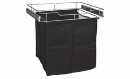 Habor White POHS-18SN: Side-Mount Pullout Hamper - Satin Nickel: RTA Kitchen Cabinet