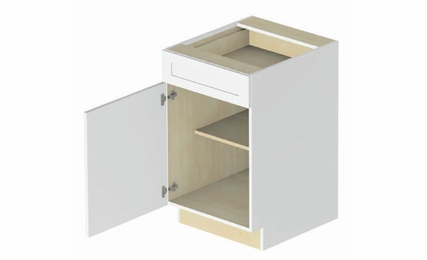 Hampton B15: 1 Door - 1 Drawer Base Cabinet: Assembled Kitchen Cabinets