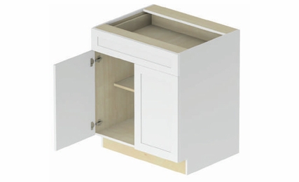 Hampton B27: 2 Door - 1 Drawer Base Cabinet: Assembled Kitchen Cabinets