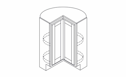 Hanover Bayside Paint LS36: Base Lazy Suzan Cabinet: Assembled Kitchen Cabinets