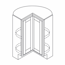 Hanover Biscayne Paint LS36: Base Lazy Suzan Cabinet: Assembled Kitchen Cabinets