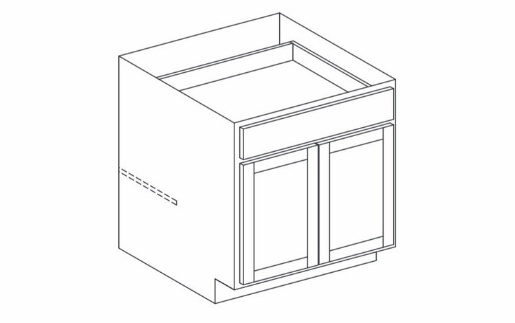 Hanover Juniper Paint B36: Base Cabinet: Assembled Kitchen Cabinets