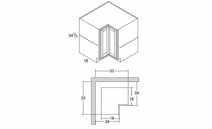 Hanover Seabreeze Paint BER33: Easy Reach Base Cabinet: Assembled Kitchen Cabinets