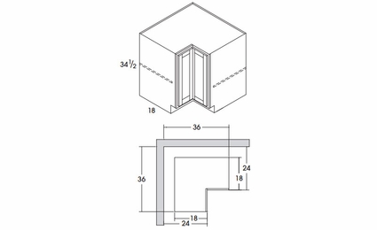 Hanover Seabreeze Paint BER36: Easy Reach Base Cabinet: Assembled Kitchen Cabinets