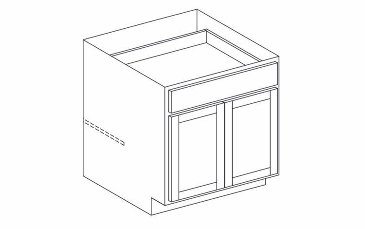 Hanover Seaport Paint B24DD: Base Cabinet: Assembled Kitchen Cabinets