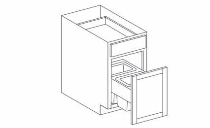 Hanover Seaport Paint BWB18: Base Wastebasket Cabinet: Assembled Kitchen Cabinets
