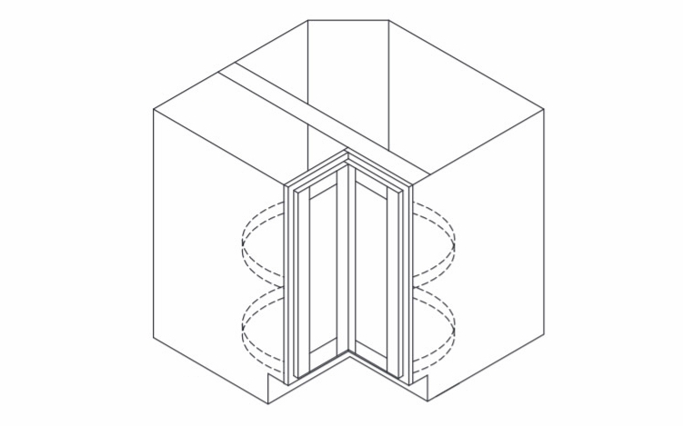Hanover Seaport Paint SS36: Base Super Susan Cabinet: Assembled Kitchen Cabinets
