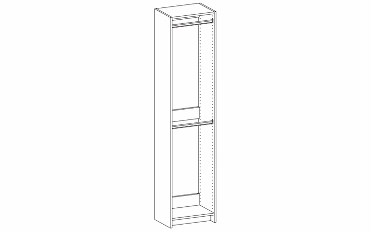Harbor Mocha K2-HT368420: Hanging Floor Tower Frame With Two Rods: RTA Kitchen Cabinet