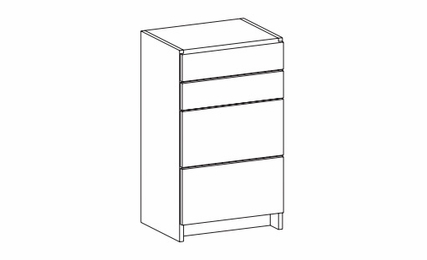 Harbor Mocha K2-SD183420: Short Drawer Unit Floor Frame With Small & Large Drawers: RTA Kitchen Cabinet