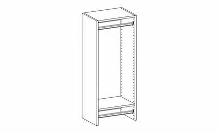 Harbor White DH244814: Hanging & Shelving Frame With Rods: RTA Kitchen Cabinet