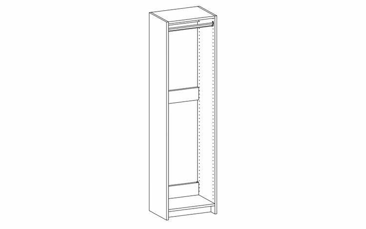 Harbor White K1-HT187214: Hanging Floor Tower Frame With Rod: RTA Kitchen Cabinet
