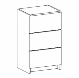 Harbor White K1-SD363414: Short Drawer Unit Floor Frame With Large Drawers: RTA Kitchen Cabinet