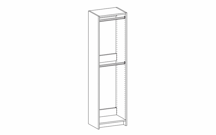 Harbor White K2-HT187220: Hanging Floor Tower Frame With Two Rods: RTA Kitchen Cabinet