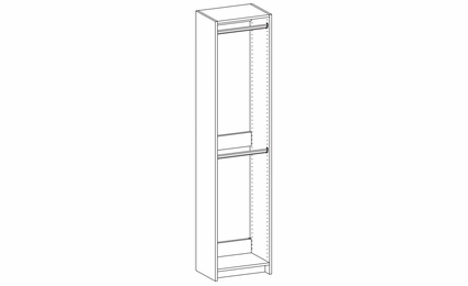 Harbor White K2-HT248414: Hanging Floor Tower Frame With Two Rods: RTA Kitchen Cabinet