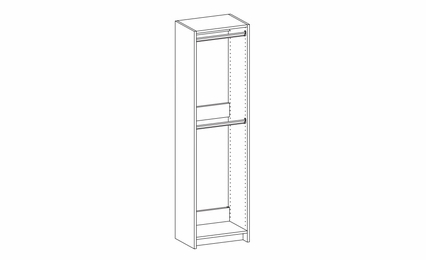 Harbor White K2-HT367220: Hanging Floor Tower Frame With Two Rods: RTA Kitchen Cabinet