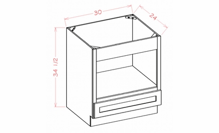 Haven Sage BMW30: Base Microwave Cabinet: RTA Kitchen Cabinets