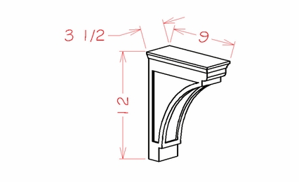 Haven Sage MCB: Modern Corbel: RTA Kitchen Cabinets