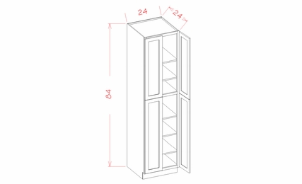 Haven Sage U248424: Utility Cabinet - Four Doors: RTA Kitchen Cabinets