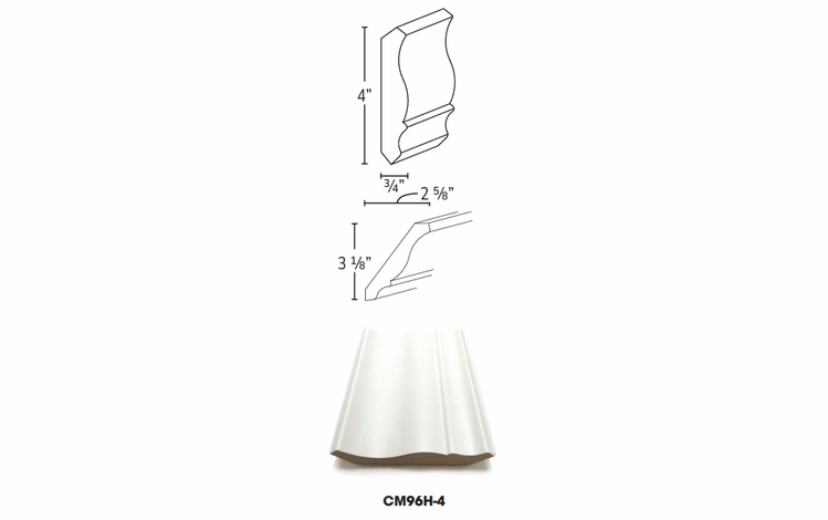Homestead Oak Shaker CM96H-4: Large Crown Molding: RTA Kitchen Cabinet
