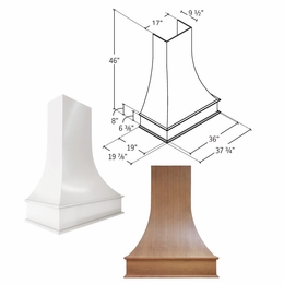 Homestead Oak Shaker EWH36: Range Hood: RTA Kitchen Cabinet