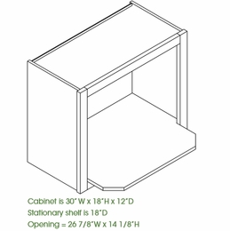 Homestead Oak Shaker MWO3018-RO: Microwave Oven Cabinet : RTA Kitchen Cabinet