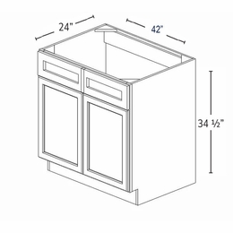 Homestead Oak Shaker SB42: Sink Base Cabinet: RTA Kitchen Cabinet