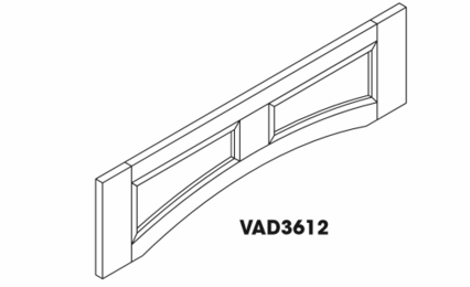 Homestead Oak Shaker VAD3612: Raised Panel Valance: RTA Kitchen Cabinet