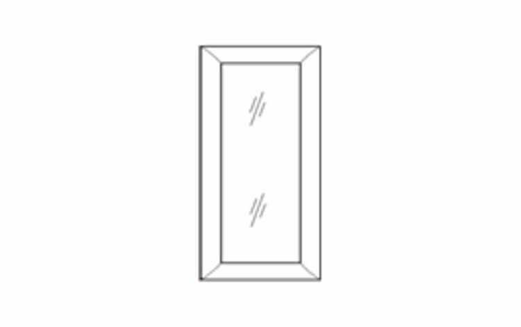 Homestead Oak Shaker W1512GD: Glass Door - No Mullion: RTA Kitchen Cabinet