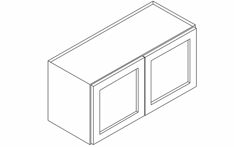 Homestead Oak Shaker W2418: Double Door Wall Cabinet: RTA Kitchen Cabinet