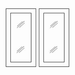 Homestead Oak Shaker W2436BGD: Glass Door Set - No Mullion: RTA Kitchen Cabinet
