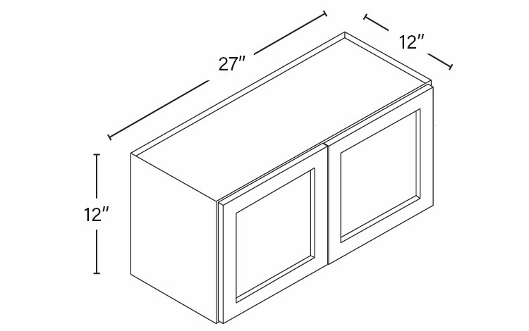 Homestead Oak Shaker W2712B: Double Door Wall Cabinet: RTA Kitchen Cabinet