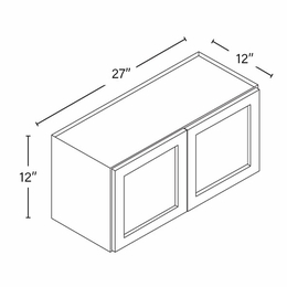 Homestead Oak Shaker W2712B: Double Door Wall Cabinet: RTA Kitchen Cabinet