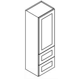 Homestead Oak Shaker W2D1860: Wall Cabinet With 2 Built-In Drawers: RTA Kitchen Cabinet