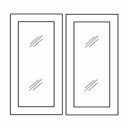 Homestead Oak Shaker W3030BGD: Glass Door Set - No Mullion: RTA Kitchen Cabinet