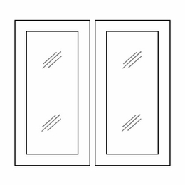 Homestead Oak Shaker W3036BGD: Glass Door Set - No Mullion: RTA Kitchen Cabinet