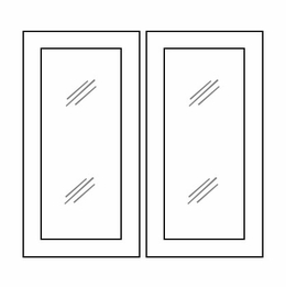Homestead Oak Shaker W3042BGD: Glass Door Set - No Mullion: RTA Kitchen Cabinet