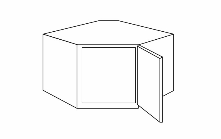 Homestead Oak Shaker WDC2412: Wall Diagonal Corner Cabinet: RTA Kitchen Cabinet