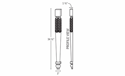 Ice White Shaker LEG83: Half Leg: RTA Kitchen Cabinet