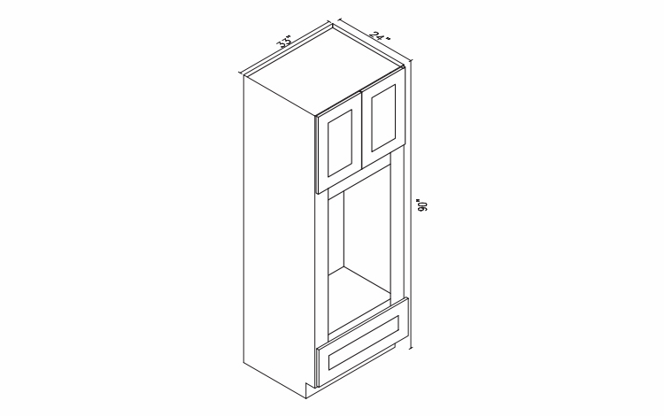 Ice White Shaker OM3390B: Oven Cabinet: RTA Kitchen Cabinet