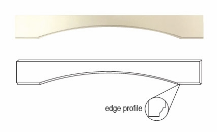 Ice White Shaker VAL54B: Arch Valance: RTA Kitchen Cabinet