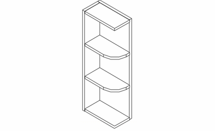 Ice White Shaker WES542: Wall End Shelf: RTA Kitchen Cabinet