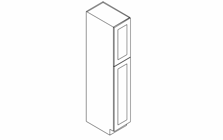 Ice White Shaker WP1890: 2 Door Pantry Cabinet: RTA Kitchen Cabinet