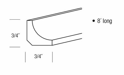 ICM8: Inside Corner Molding: Dover Norwich RTA Kitchen Cabinet