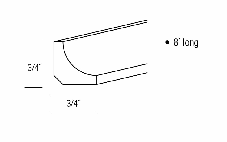ICM8: Inside Corner Molding: Yarmouth Slab RTA Kitchen Cabinet
