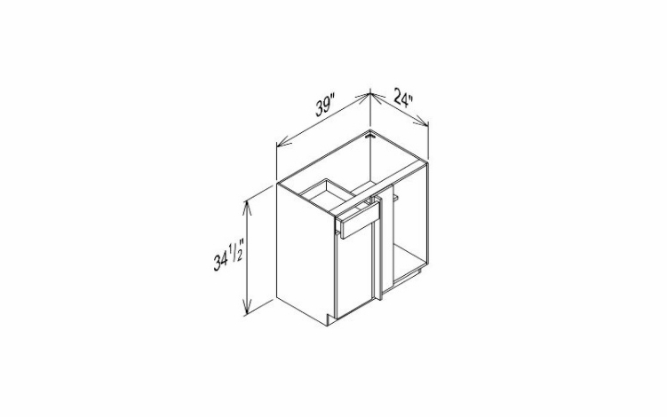 Innovation Imperial Blue BBC39: Base Blind Cabinet: RTA Kitchen Cabinet