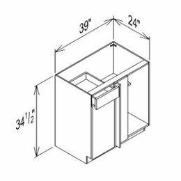 Innovation Imperial Blue BBC39: Base Blind Cabinet: RTA Kitchen Cabinet